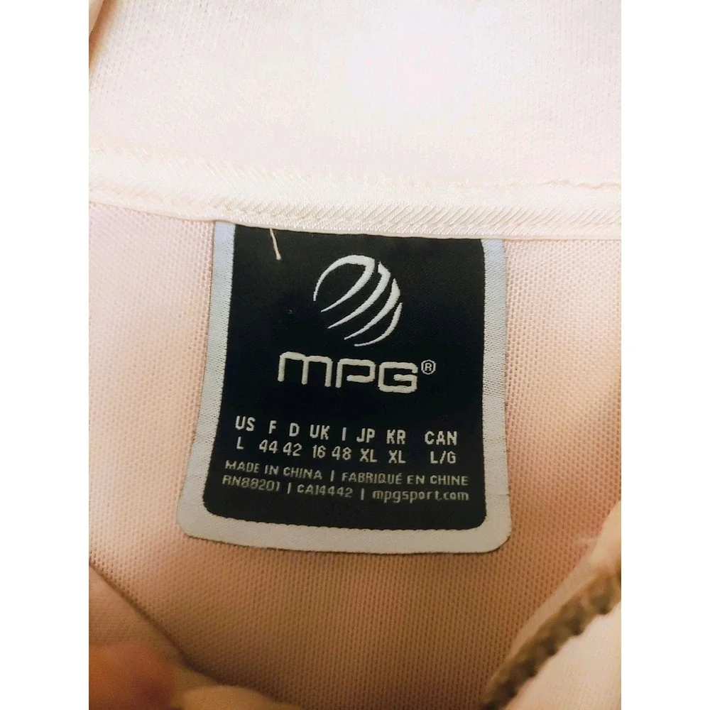 MPG Mondetta Women's L Blush Pink Peplum Full Zip Hooded Athletic Jacket